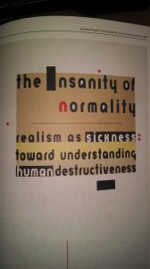 The Insanity of Normality, Book Cover Carin Goldberg, 1992